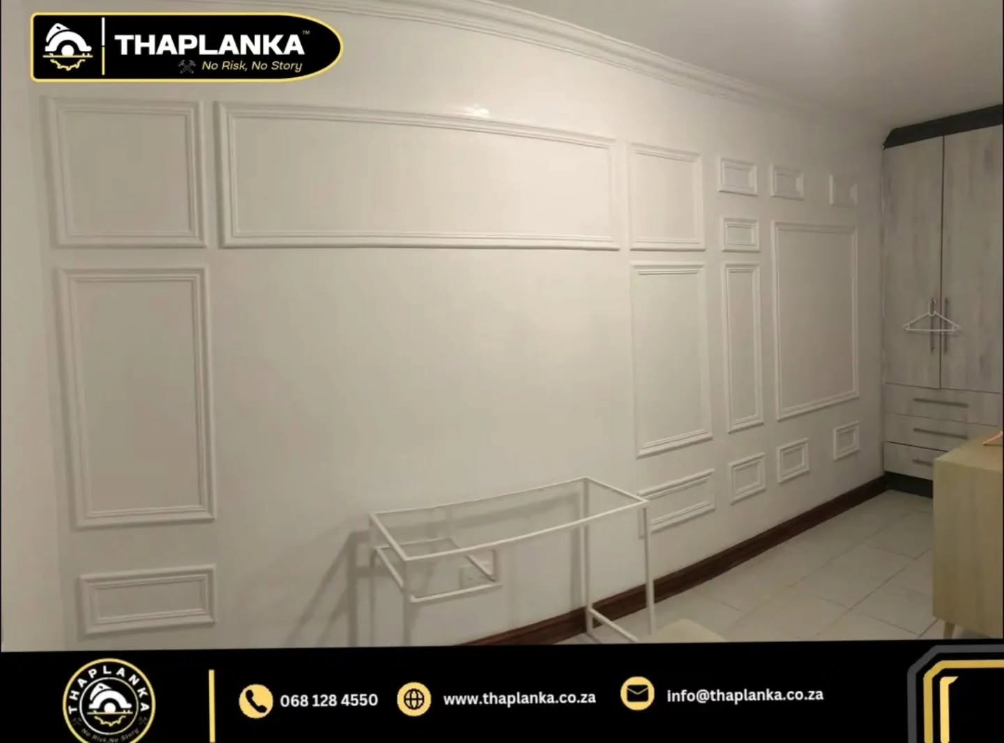 Wall molding and dado rails.
