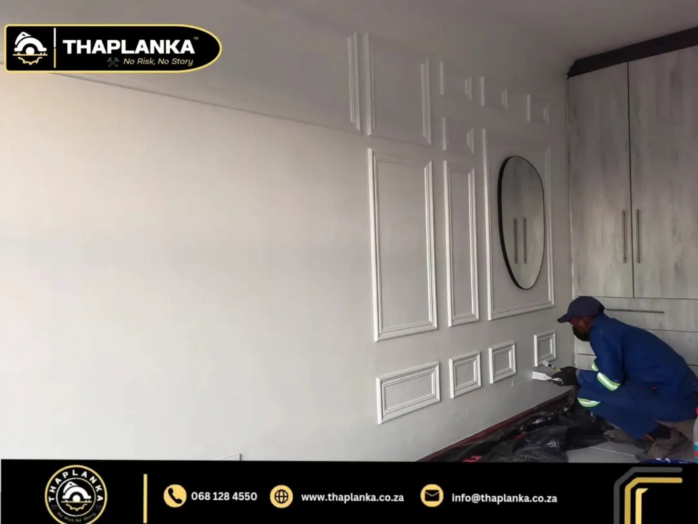 Wall molding and dado rails.